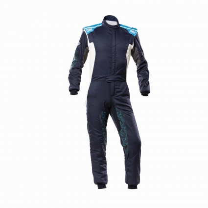 OMP Tecnica Hybrid Race Suit Navy Blue/Cyan